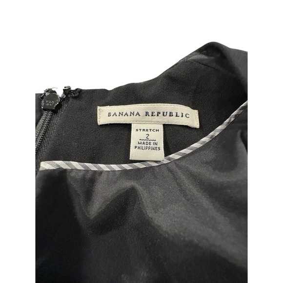 Banana Republic Dress Womens Size 2 Black Sleeveless Round Neck Back Zip EUC‎ - Picture 4 of 11